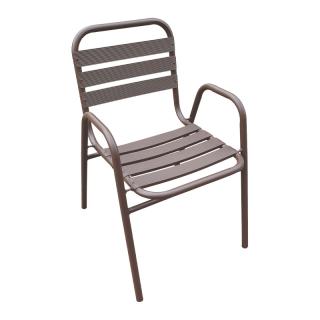 Steel chair Fylliana in brown color, size 53x68x78cm