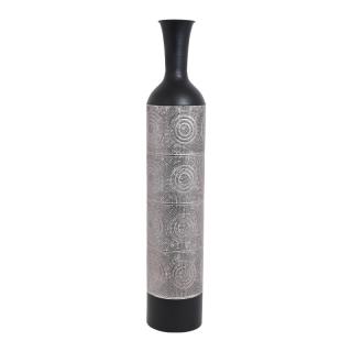 Metallic floor vase Fylliana in black color, size 16*16*86.5cm
