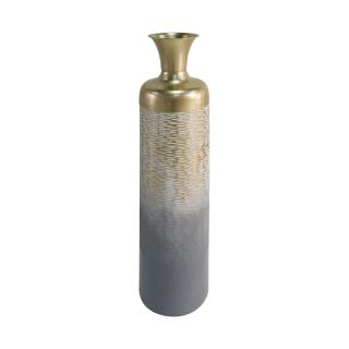Metal floor vase Fylliana 630 in grey-gold color ,size 20x20x89cm