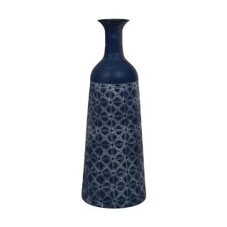 Μetal floor vase in blue color ,size 20x20x60cm