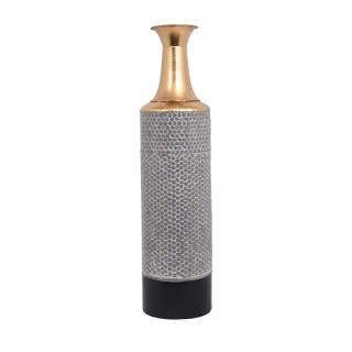 Metallic floor vase Fylliana in grey and gold color, size 70.5cm
