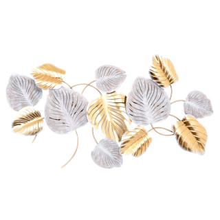 Metallic decorative wall Flower Fylliana in gold-silver color, size 116*5*63cm