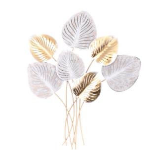 Metallic decorative wall Flower Fylliana in gold-silver color, size 82*5*99cm