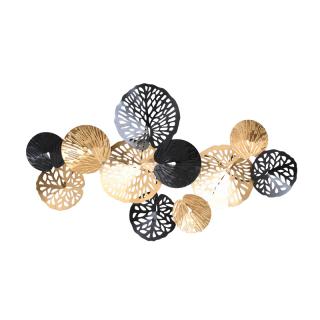 Metallic wall decoration Fylliana Circle in black - gold color, size 100*5.5*58cm
