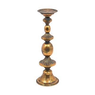 Metal candle holder Fylliana 3017 in bronze color ,size 14x14x43cm