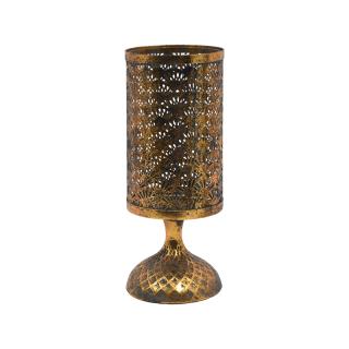 Metal candle holder Fylliana 3021 in bronze color ,size 12,5x12,5x31cm