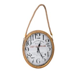 Wall metallc clock Fylliana in gold color, size 31*6*52cm