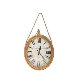 Wall metallic clock Fylliana in gold color, size 59*6*42cm