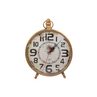 Metallic table clock Fylliana in gold color, size 23.5*6.5*29.5cm