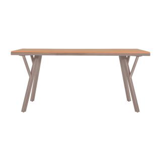 ΜΕΤΑΛΛΙΚΟ ΤΡΑΠΕΖΙ ΚΗΠΟΥ Fylliana FL6514 ΜΕ ΕΠΙΦΑΝΕΙΑ POLYWOOD ΧΡΩΜΑ ΜΠΕΖ 160x91x72εκ