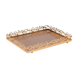Metal tray Fylliana Dalli in gold color ,size 40x30x5cm