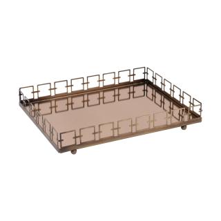 Metal tray Fylliana Kare in bronze color ,size 40x30x5cm