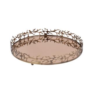 Round Metal tray Fylliana Dalli in bronze color ,size