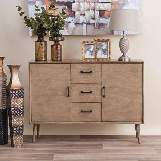 Sideboard Fylliana with 2 doors and 3 drawers in Sahara beige color, size 113*30*82
