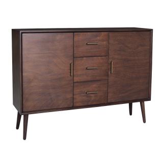 Sideboard Fylliana with 2 doors and 3 drawers in wallnut color, size 113*30*82cm