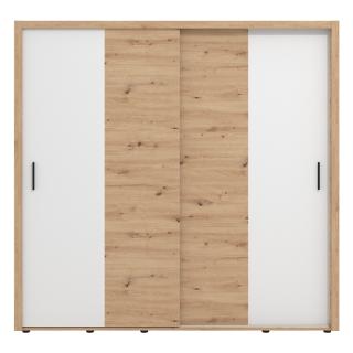Wardrobe ATLAS 215 in artisan oak and white color ,size 213x58,5x206cm