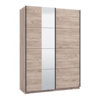 Wardrobe with mirror GARD 150 og h205 in grey oak color ,size 145x61x205cm