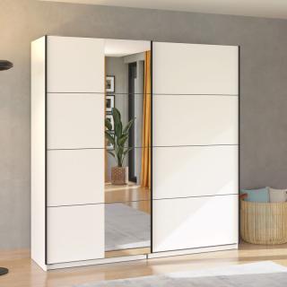 Wardrobe with mirror GARD 200 og h205 in white color ,size 195x61x205cm
