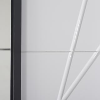 Wardrobe Fylliana Ksanti 270 OG M with mirror White / White high gloss foil OB BLF 262.5*65.5*224