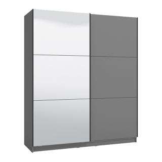 Wardrobe Fylliana Sierra 180 OG with mirror Graphite grey 180*62.5*210