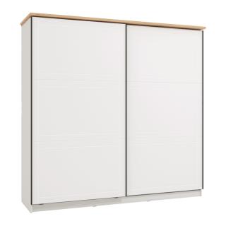 Wardrobe Sierra 220 in white-artisan oak-white mat color ,size 217*62.5*210cm