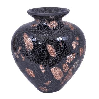 Glass vase black 25cm ΒΚ-09