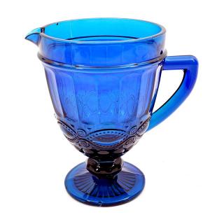 Glass pitcher in blue color Fylliana