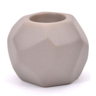 Ceramic candle holder Fylliana in grey color, size 8cm