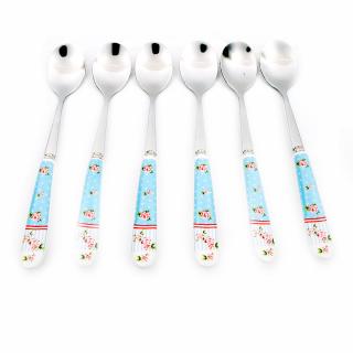 Set spoon Fylliana with six pieces in blue color