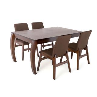 Set Fylliana dinning table in wallnut color, size 150*90cm