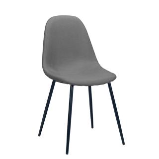 Chair Fylliana with grey fabric and metallic legs, size 44*54.5*85cm