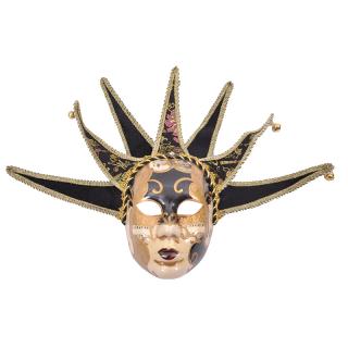 Decorative wall mask Fylliana in brown-gold-white color