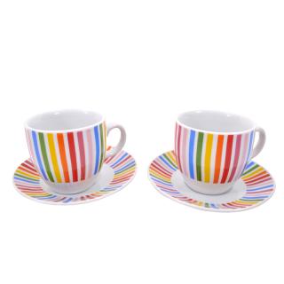 Set Fylliana of six coffee cups in Multi color line