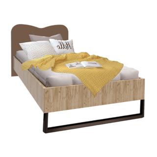 Child's bed Fylliana Smile in grey oak and latte color, size 120*200cm