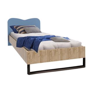 Child's bed Fylliana Smile in grey oak and blue color, size 120*200cm