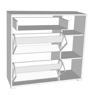 Shoe cabinet Fylliana Arco 2 Concrete - white 102x33x94,5cm