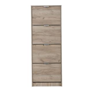 Shoe cabinet Fylliana Base 14 Grey oak 58x18x155,5cm