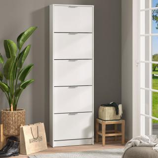 Shoe cabinet Fylliana Base 15 Opaque white 58x18x191,5cm