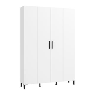 Shoe cabinet Buseto 4K in white color ,size 134,5x35x195cm