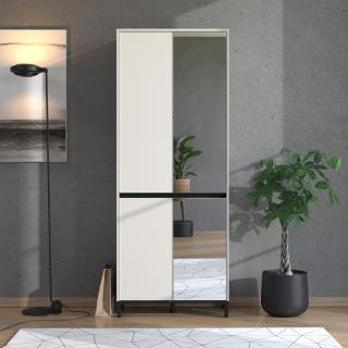 SHOE CABINET FLANNAN 2K4V 2OG CASHMERE/BLACK MATT FOIL ,SIZE 80x40x205cm