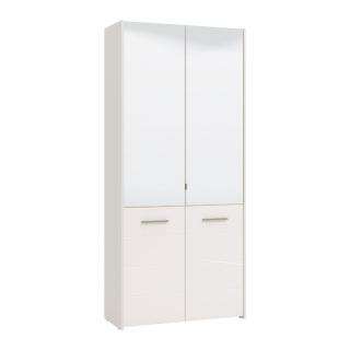 Shoe cabinet Menorca 2K 2OG in white high gloss color ,size 89,5x37,5x199cm