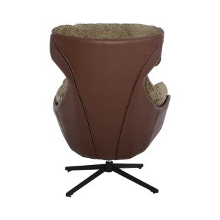 ROTATTED ARMCHAIR Fylliana Valerio IN DARK OLIVE-BROWN COLOR, SIZE 84x97x105cm