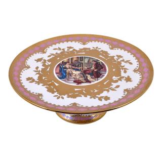 Cake plate Fyllliana with foot in gold color, size 30cm