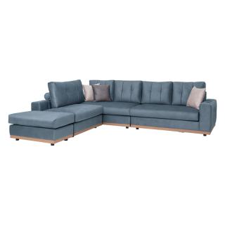 Corner sofa Fylliana Mexico, in light blue color, size 300x240cm