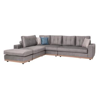 Corner sofa Fylliana Mexico, in grey color, size 300x240cm