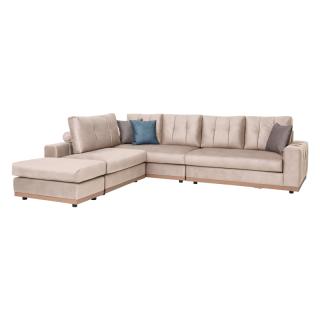 Corner sofa Fylliana Mexico, in beige color, size 300x240cm