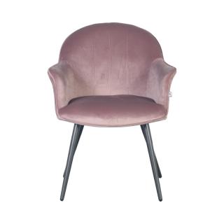 Armchair Fylliana 985 with metallic legs in pink color, size 65x65x83