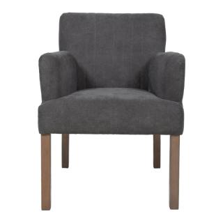 Armchair Fylliana with sonoma wooden legs in gray color, size 70*77*90