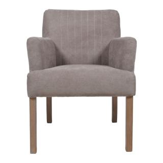 Armchair Fylliana with sonoma wooden legs in beige color, size 70*77*90