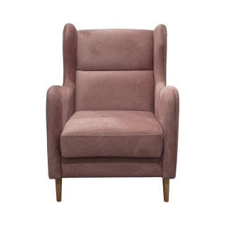 Armchair Fylliana New Anais with wooden legs in powder color, size 72x75x100cm